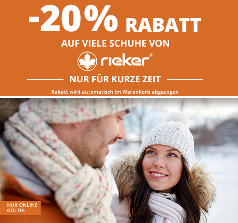 - 20% auf viele Schuhe von Rieker auf schuhcenter.de